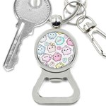 Cute Doodle Cartoon Seamless Pattern Bottle Opener Key Chain