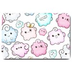 Cute Doodle Cartoon Seamless Pattern Large Doormat