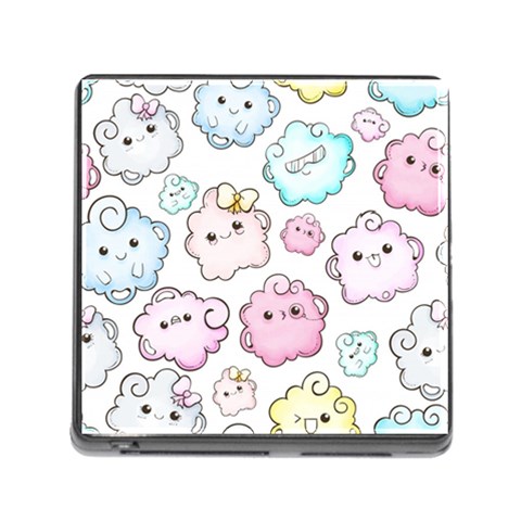 Cute Doodle Cartoon Seamless Pattern Memory Card Reader (Square 5 Slot) from ArtsNow.com Front