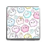 Cute Doodle Cartoon Seamless Pattern Memory Card Reader (Square 5 Slot)