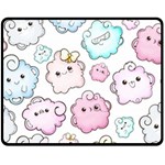 Cute Doodle Cartoon Seamless Pattern Fleece Blanket (Medium)