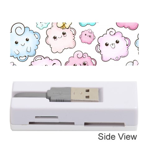 Cute Doodle Cartoon Seamless Pattern Memory Card Reader (Stick) from ArtsNow.com Front