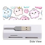 Cute Doodle Cartoon Seamless Pattern Memory Card Reader (Stick)