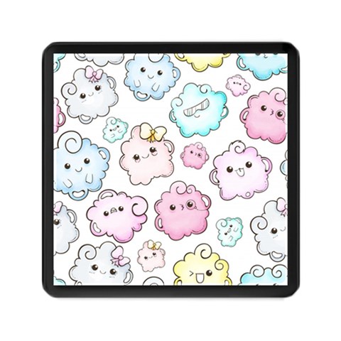 Cute Doodle Cartoon Seamless Pattern Memory Card Reader (Square) from ArtsNow.com Front