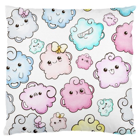 Cute Doodle Cartoon Seamless Pattern Large Cushion Case (One Side) from ArtsNow.com Front