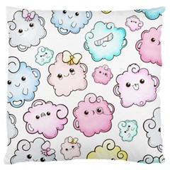 Cute Doodle Cartoon Seamless Pattern Large Cushion Case (Two Sides) from ArtsNow.com Back