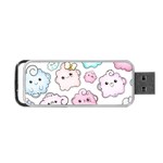 Cute Doodle Cartoon Seamless Pattern Portable USB Flash (One Side)