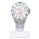 Cute Doodle Cartoon Seamless Pattern Plastic Nurses Watch