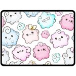 Cute Doodle Cartoon Seamless Pattern Two Sides Fleece Blanket (Large)
