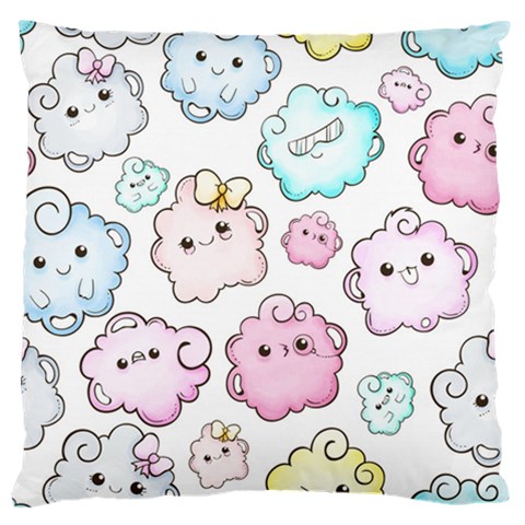 Cute Doodle Cartoon Seamless Pattern Large Premium Plush Fleece Cushion Case (One Side) from ArtsNow.com Front