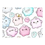 Cute Doodle Cartoon Seamless Pattern Two Sides Premium Plush Fleece Blanket (Mini)