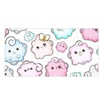 Cute Doodle Cartoon Seamless Pattern Satin Shawl 45  x 80 