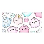 Cute Doodle Cartoon Seamless Pattern Satin Wrap 35  x 70 