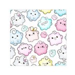 Cute Doodle Cartoon Seamless Pattern Square Satin Scarf (30  x 30 )