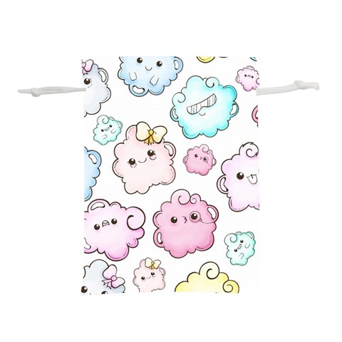 Cute Doodle Cartoon Seamless Pattern Lightweight Drawstring Pouch (S) from ArtsNow.com Front