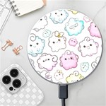 Cute Doodle Cartoon Seamless Pattern Wireless Fast Charger(White)