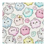 Cute Doodle Cartoon Seamless Pattern Banner and Sign 3  x 3 