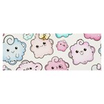 Cute Doodle Cartoon Seamless Pattern Banner and Sign 8  x 3 