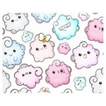 Cute Doodle Cartoon Seamless Pattern Premium Plush Fleece Blanket (Medium)