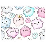 Cute Doodle Cartoon Seamless Pattern Premium Plush Fleece Blanket (Extra Small)