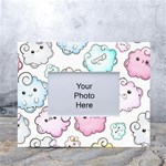 Cute Doodle Cartoon Seamless Pattern White Tabletop Photo Frame 4 x6 
