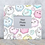 Cute Doodle Cartoon Seamless Pattern White Wall Photo Frame 5  x 7 