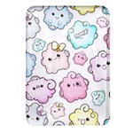 Cute Doodle Cartoon Seamless Pattern Rectangular Glass Fridge Magnet (4 pack)