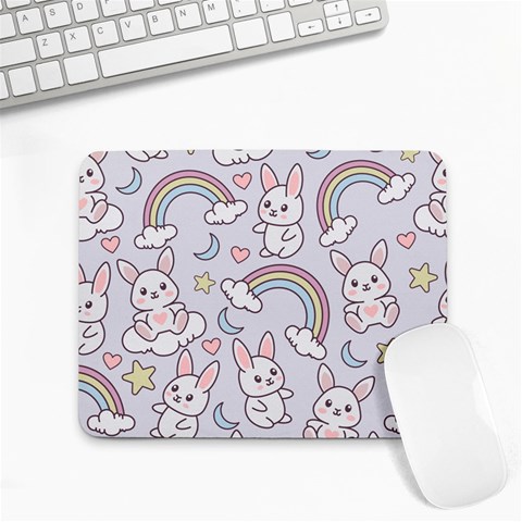 Seamless Pattern With Cute Rabbit Character Small Mousepad from ArtsNow.com Front