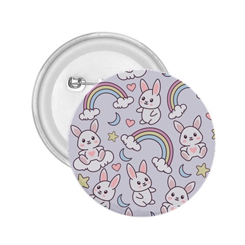 Seamless Pattern With Cute Rabbit Character 2.25  Buttons from ArtsNow.com Front