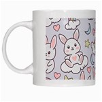 Seamless Pattern With Cute Rabbit Character White Mug