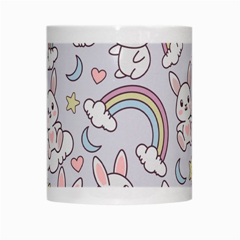 Seamless Pattern With Cute Rabbit Character White Mug from ArtsNow.com Center