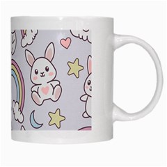 Seamless Pattern With Cute Rabbit Character White Mug from ArtsNow.com Right