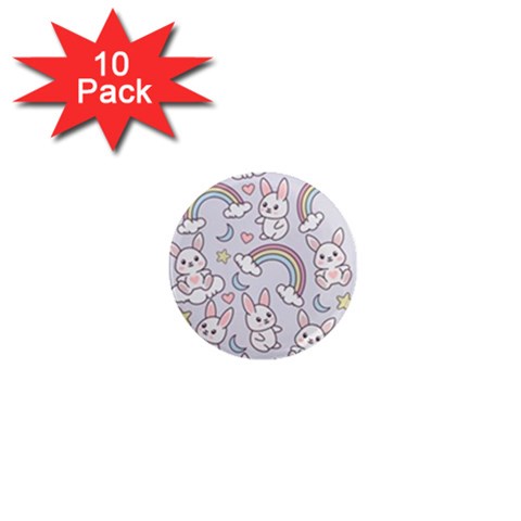 Seamless Pattern With Cute Rabbit Character 1  Mini Magnet (10 pack)  from ArtsNow.com Front