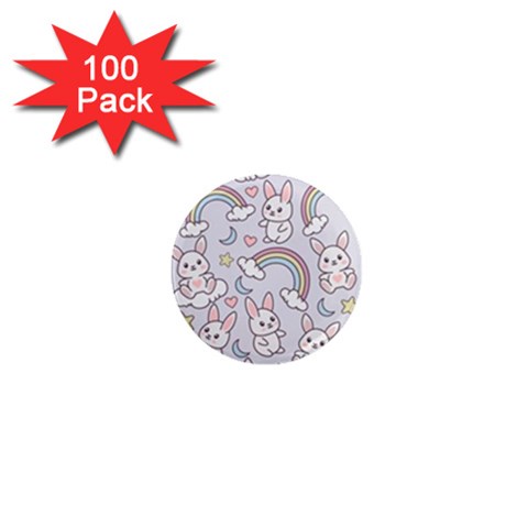 Seamless Pattern With Cute Rabbit Character 1  Mini Magnets (100 pack)  from ArtsNow.com Front