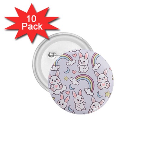Seamless Pattern With Cute Rabbit Character 1.75  Buttons (10 pack) from ArtsNow.com Front