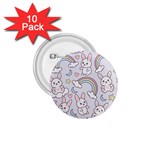 Seamless Pattern With Cute Rabbit Character 1.75  Buttons (10 pack)