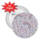 Seamless Pattern With Cute Rabbit Character 2.25  Buttons (10 pack) 