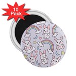 Seamless Pattern With Cute Rabbit Character 2.25  Magnets (10 pack) 