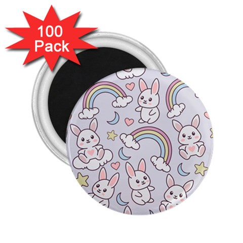 Seamless Pattern With Cute Rabbit Character 2.25  Magnets (100 pack)  from ArtsNow.com Front