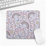 Seamless Pattern With Cute Rabbit Character Large Mousepad