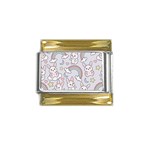 Seamless Pattern With Cute Rabbit Character Gold Trim Italian Charm (9mm)