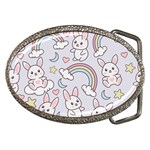 Seamless Pattern With Cute Rabbit Character Belt Buckles