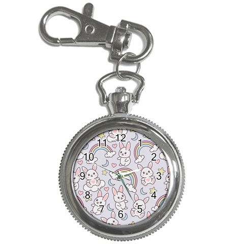 Seamless Pattern With Cute Rabbit Character Key Chain Watches from ArtsNow.com Front
