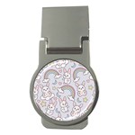 Seamless Pattern With Cute Rabbit Character Money Clips (Round) 