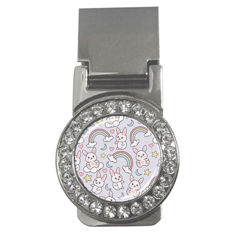 Seamless Pattern With Cute Rabbit Character Money Clips (CZ)  from ArtsNow.com Front