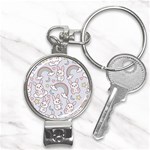 Seamless Pattern With Cute Rabbit Character Nail Clippers Key Chain