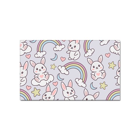 Seamless Pattern With Cute Rabbit Character Sticker (Rectangular) from ArtsNow.com Front