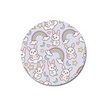Seamless Pattern With Cute Rabbit Character Magnet 3  (Round)