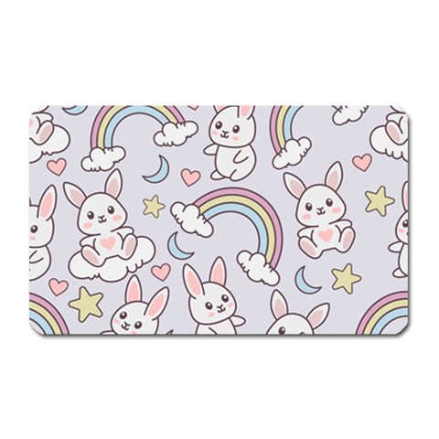 Seamless Pattern With Cute Rabbit Character Magnet (Rectangular) from ArtsNow.com Front