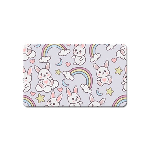 Seamless Pattern With Cute Rabbit Character Magnet (Name Card) from ArtsNow.com Front